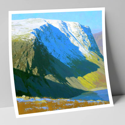 Winter Sunlight on Red Screes lake district fell art print