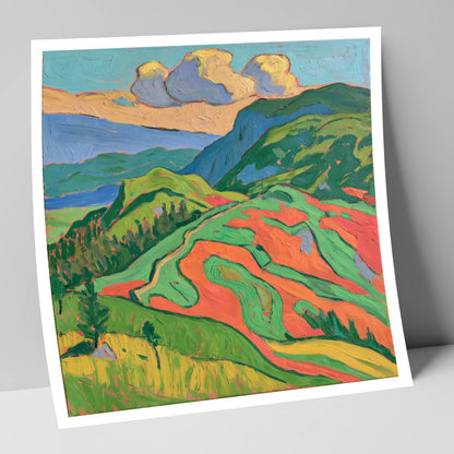 Vivid Rolling Fells Under Cloud lake district fell art print