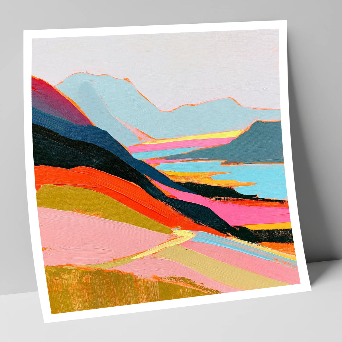 Vivid Summit View Over Fells lake district fell art print