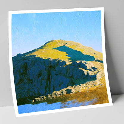 Sunlit Crags on Sergeant Man lake district fell art print