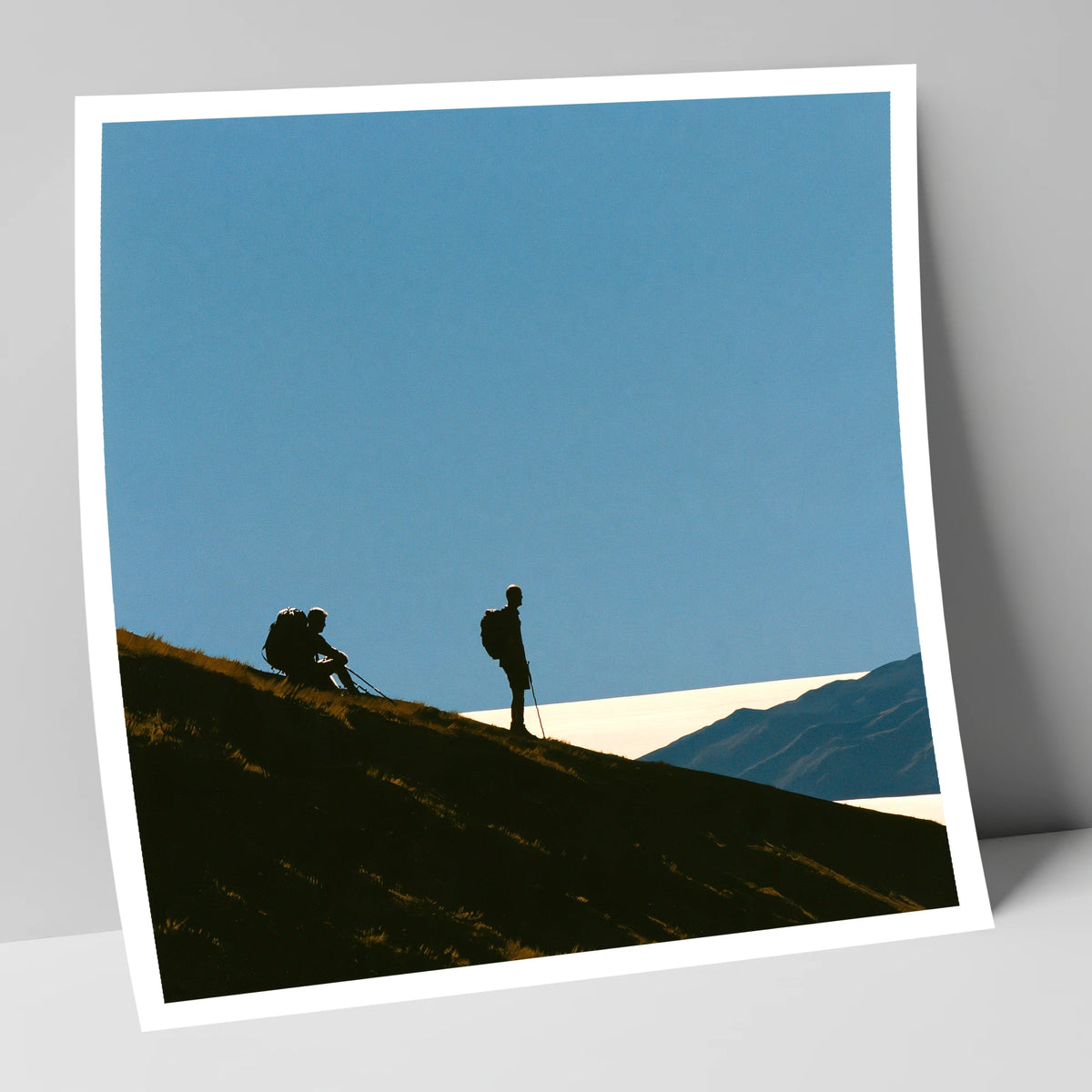 Catbells Walkers Against Vast Sky lake district fell art print