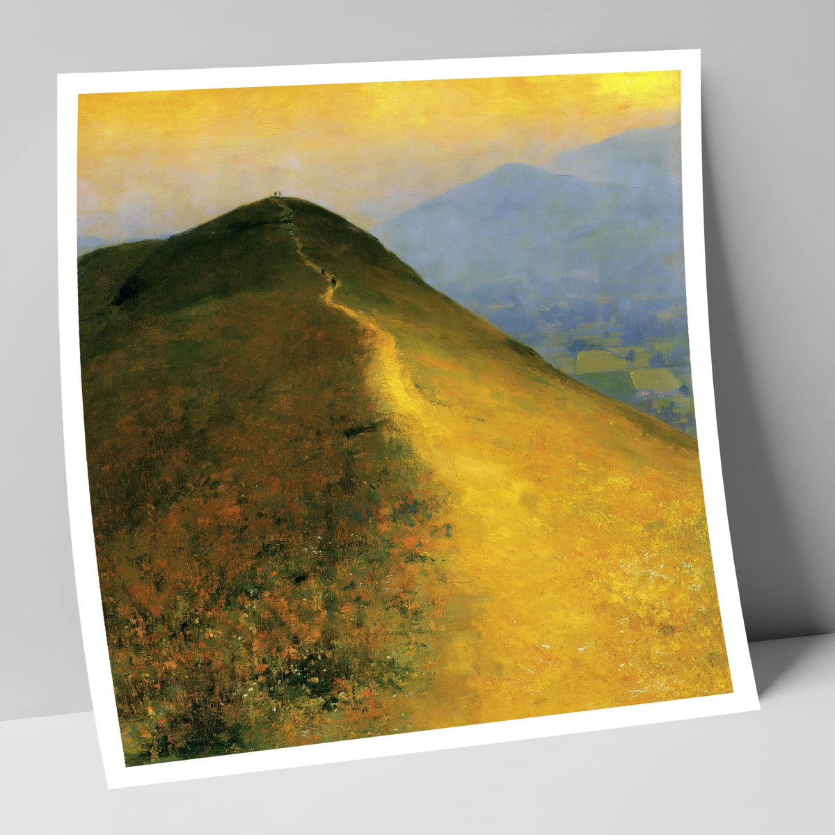 Sunlit Bracken on Catbells Ridge lake district fell art print