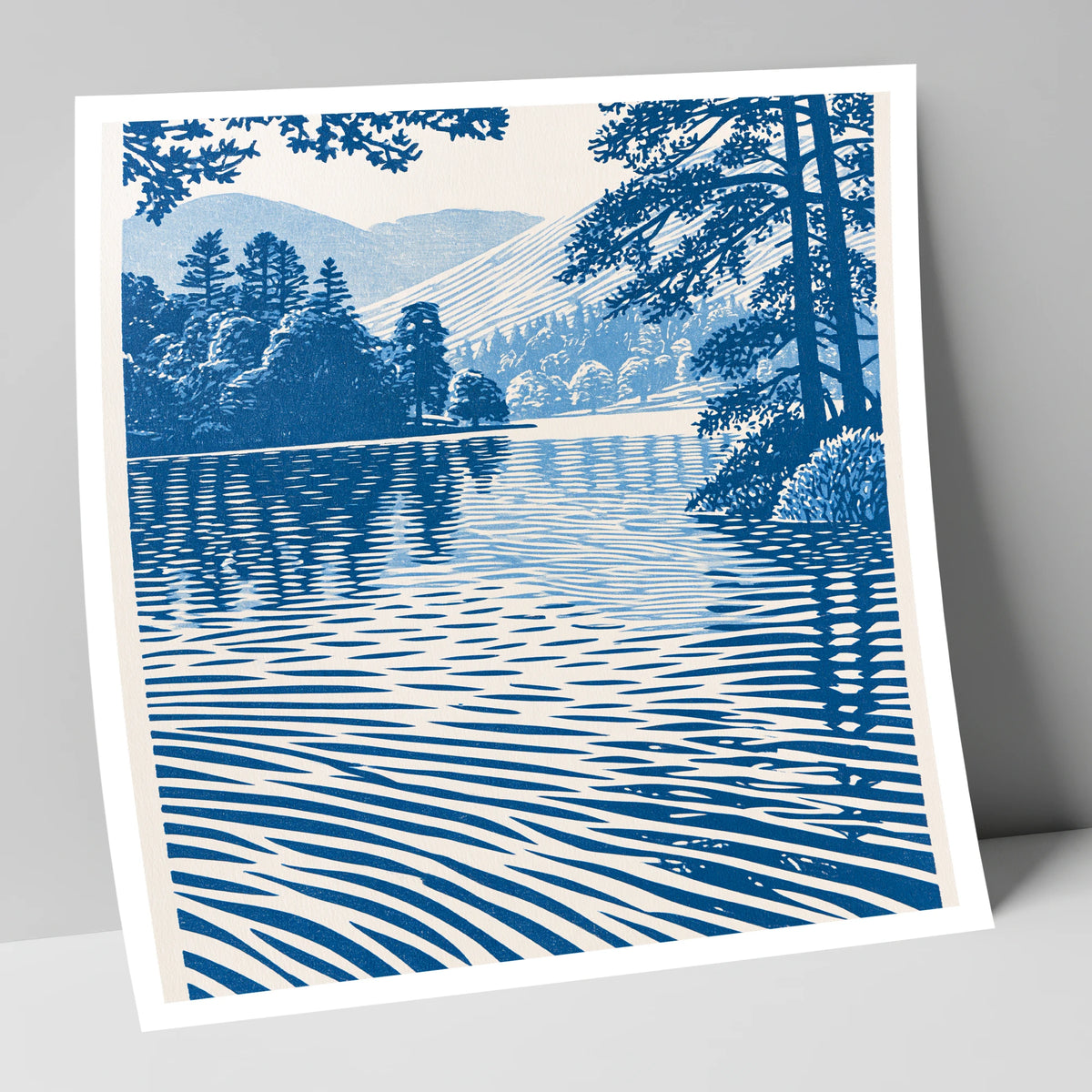 Rippled Blue Lake at Dawn lake district lake art print