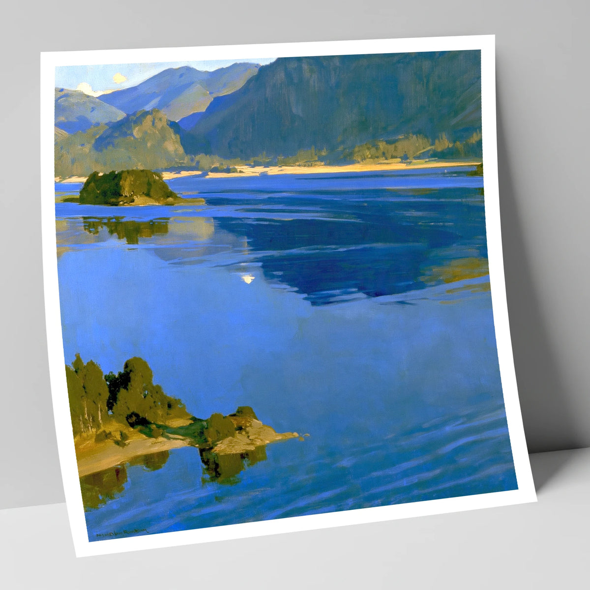 Deep Blue Derwentwater and Catbells lake district lake art print