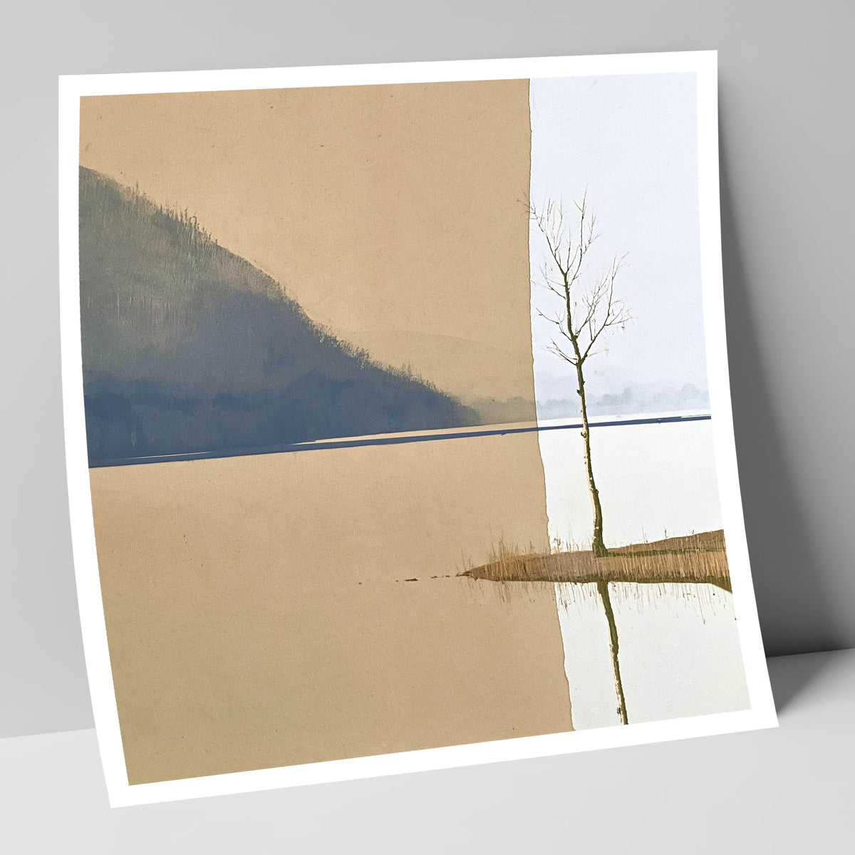 Minimalist Tree at Bassenthwaite Lake lake district lake art print