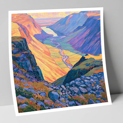 Vibrant Wasdale from Great Gable lake district fell art print