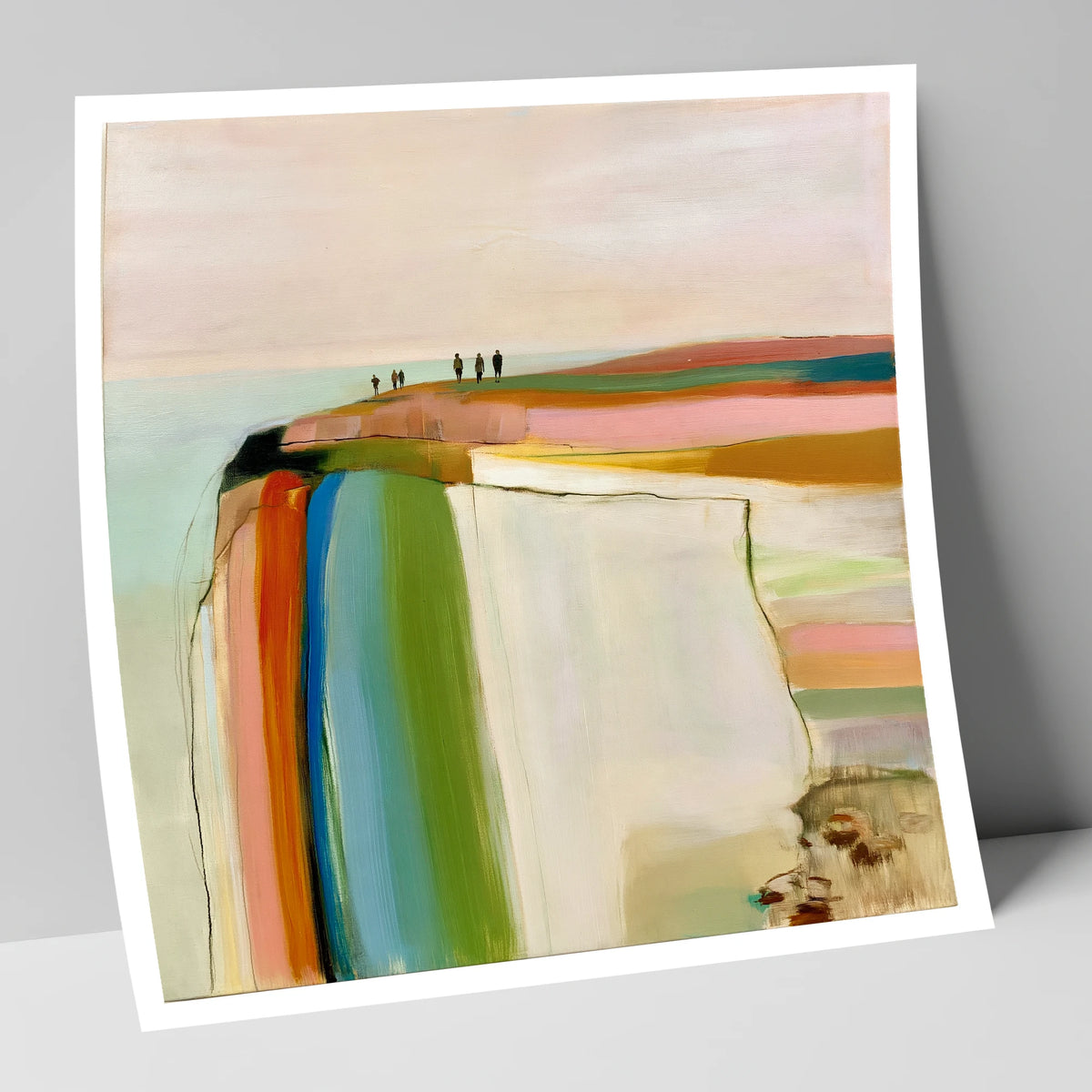 Vibrant Fell Top Walkers lake district fell art print