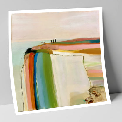 Vibrant Fell Top Walkers lake district fell art print