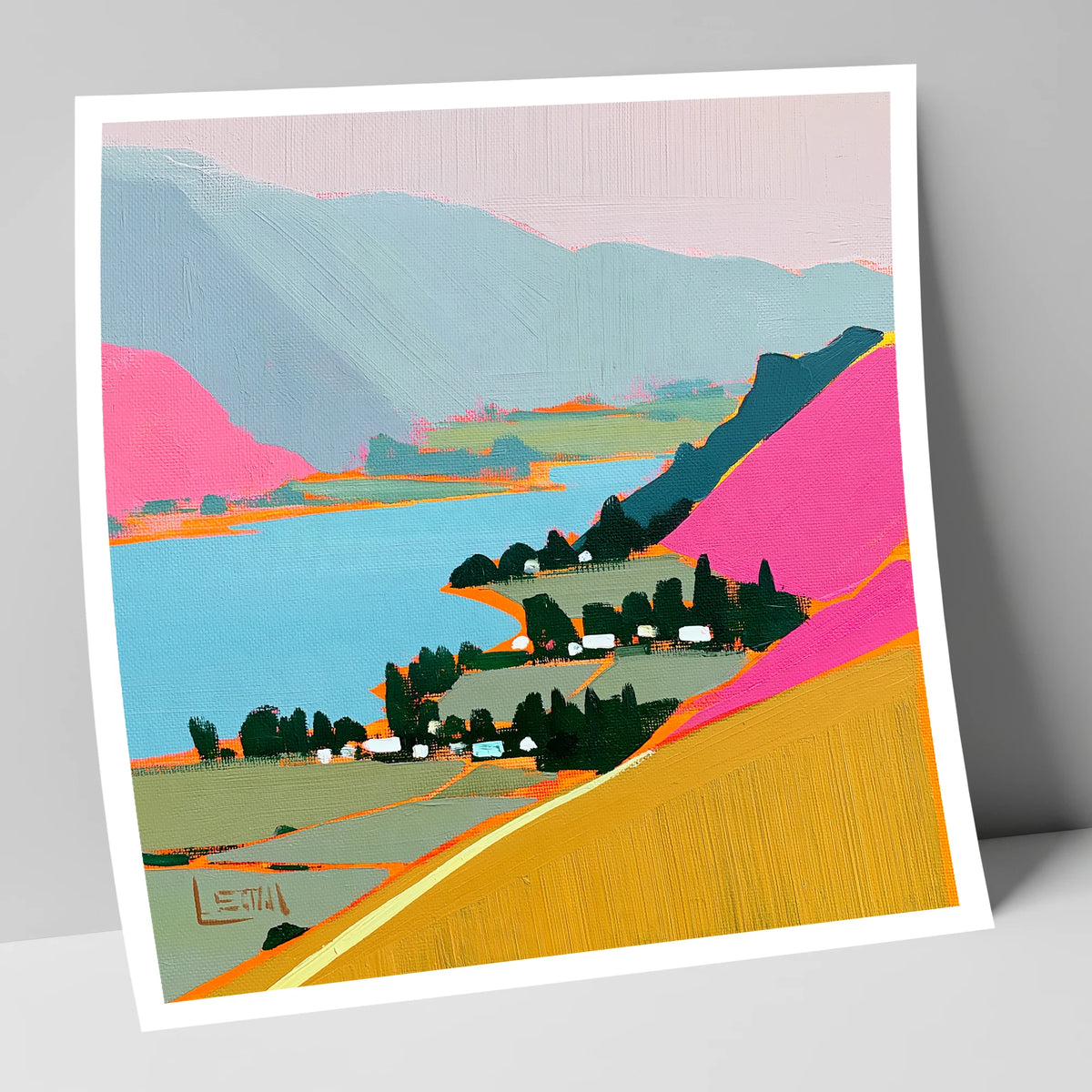 Vibrant Ullswater from Place Fell lake district village art print