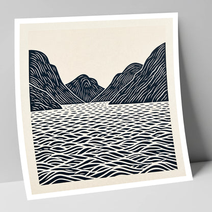 Dark Fells over Wastwater lake district lake art print