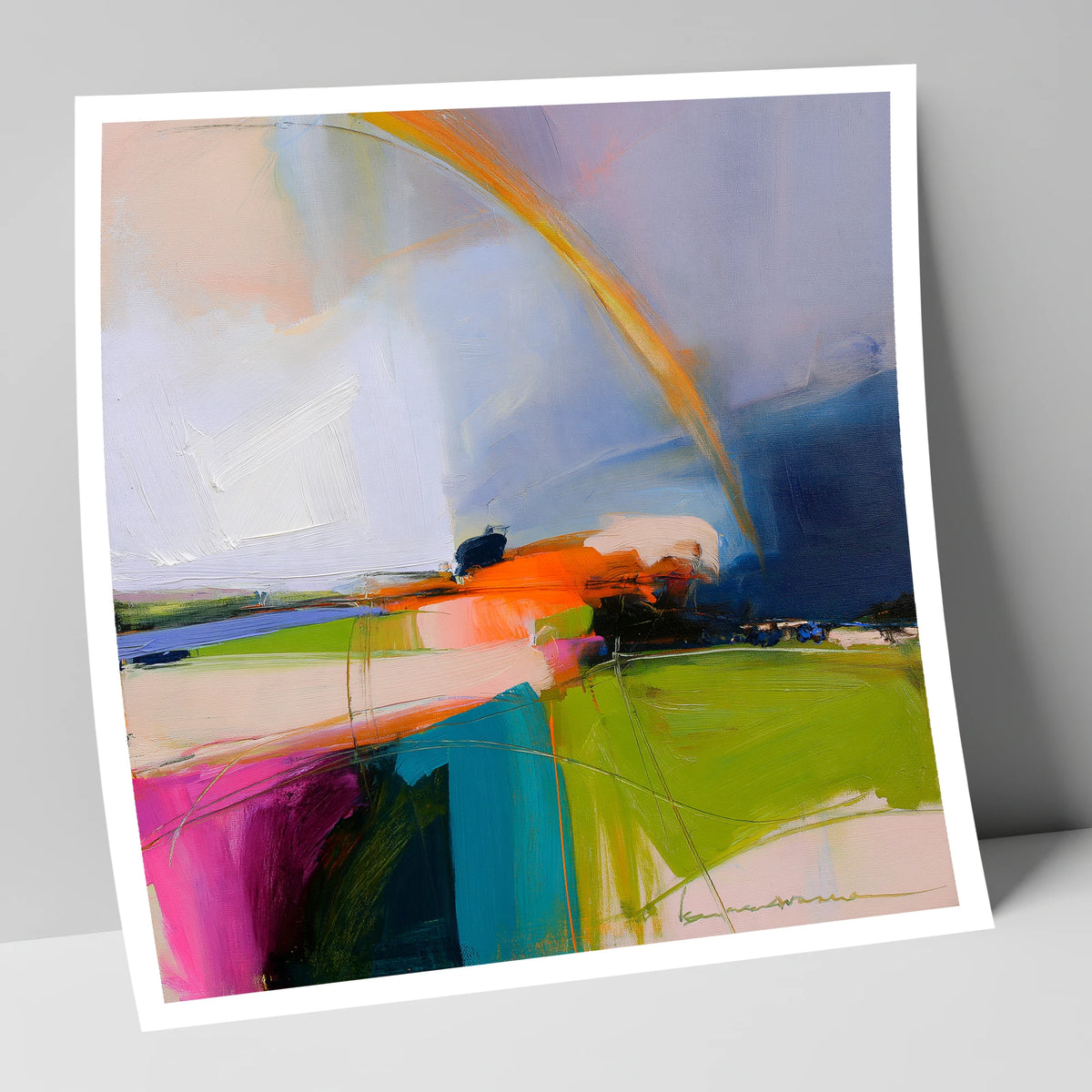 Vibrant Rainbow After Lakeland Rain lake district sky art print