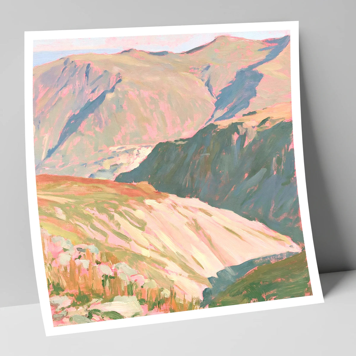 Summit View in Pastel Light lake district fell art print