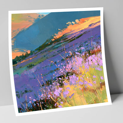 Radiant Heather Fellside at Sunset flowers & fellsides art print