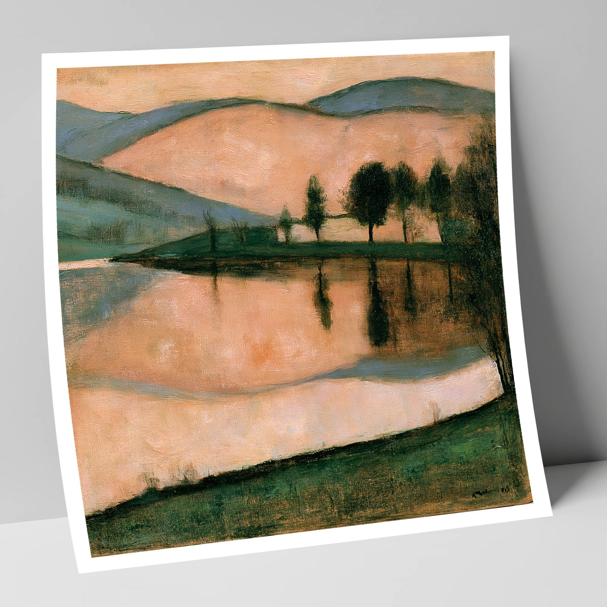 Terracotta Dawn Over Still Lake lake district lake art print