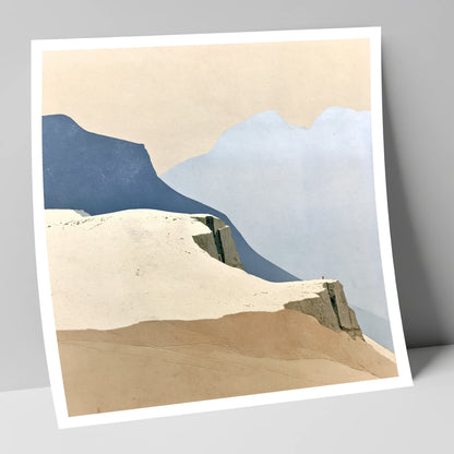 Lone Figure on High Fell Crag lake district fell art print