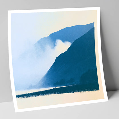 Rolling Fells in Deep Blue lake district fell art print