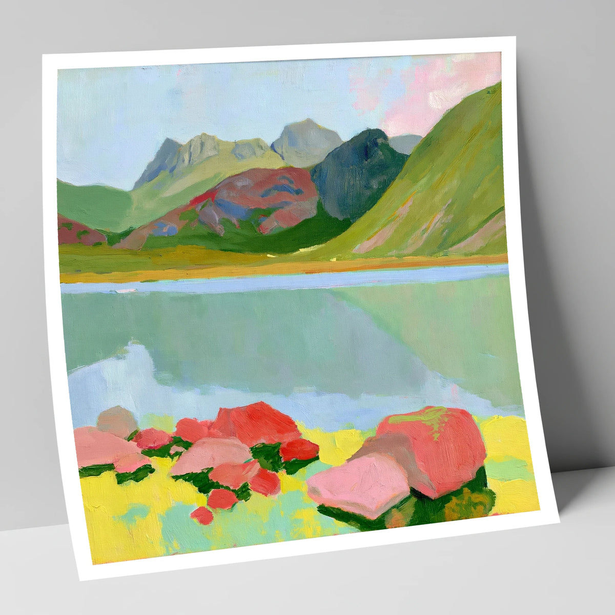Pastel Rocks at Blea Tarn lake district valley art print