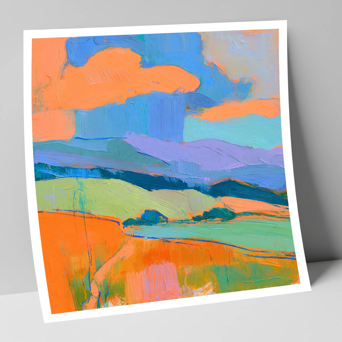 Storm Clouds Over Colourful Fells lake district sky art print