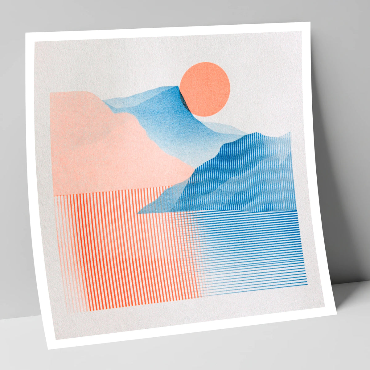 Geometric Derwentwater Sunrise lake district lake art print