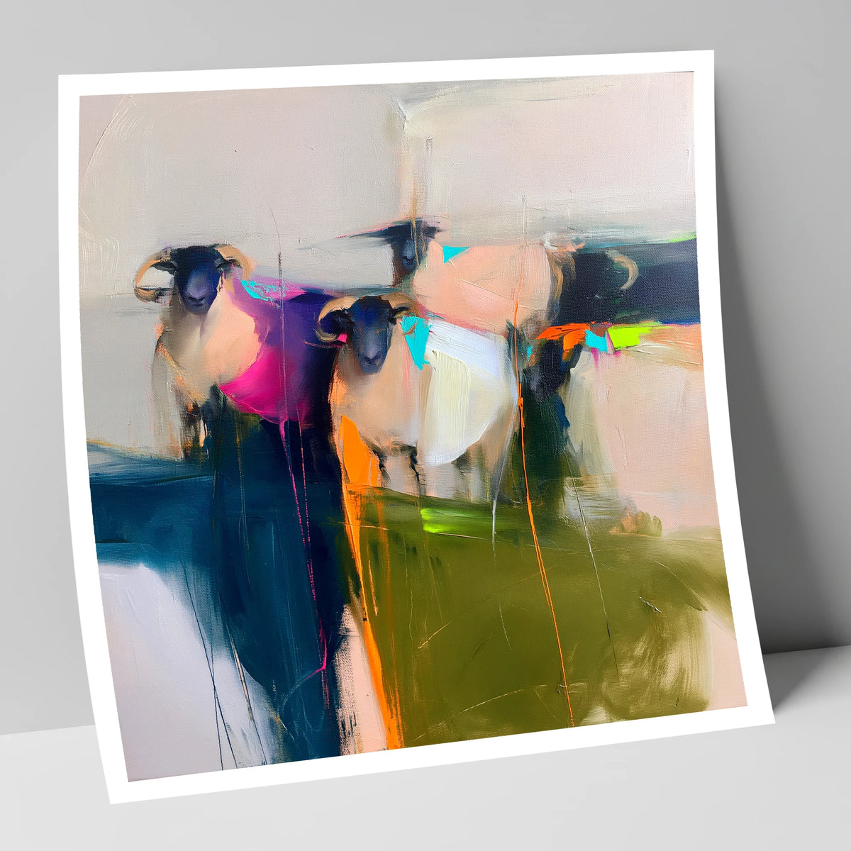 Colourful Abstract Herdwick Sheep lake district wildlife art print