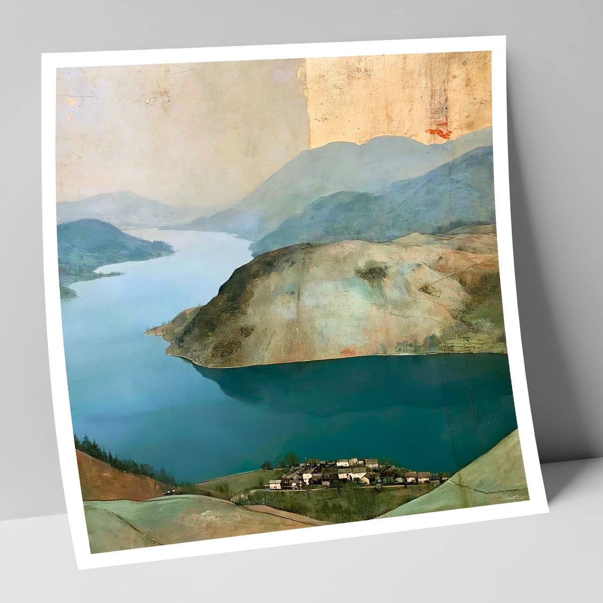 Glenridding Under A Golden Sky lake district village art print