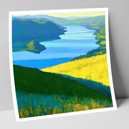 Bold Yellow Fells Above Ullswater lake district lake art print