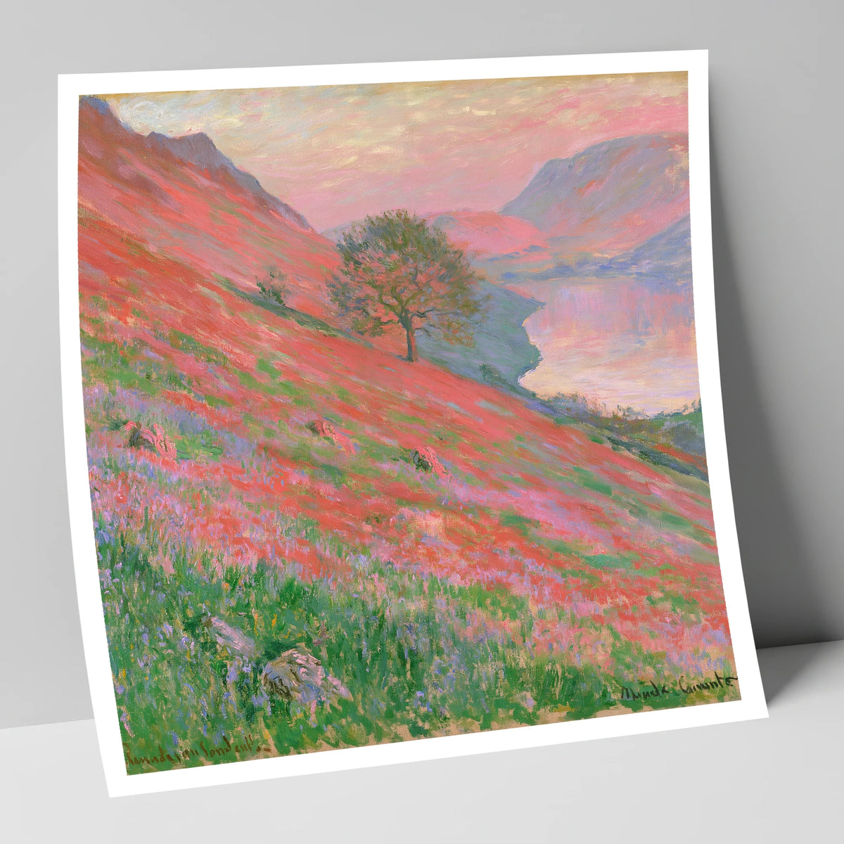 Sunset Pink Over Rannerdale Bluebells lake district lake art print