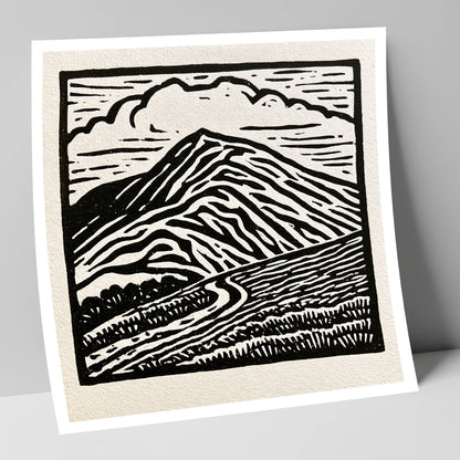 Black and White Blencathra Fell lake district fell art print