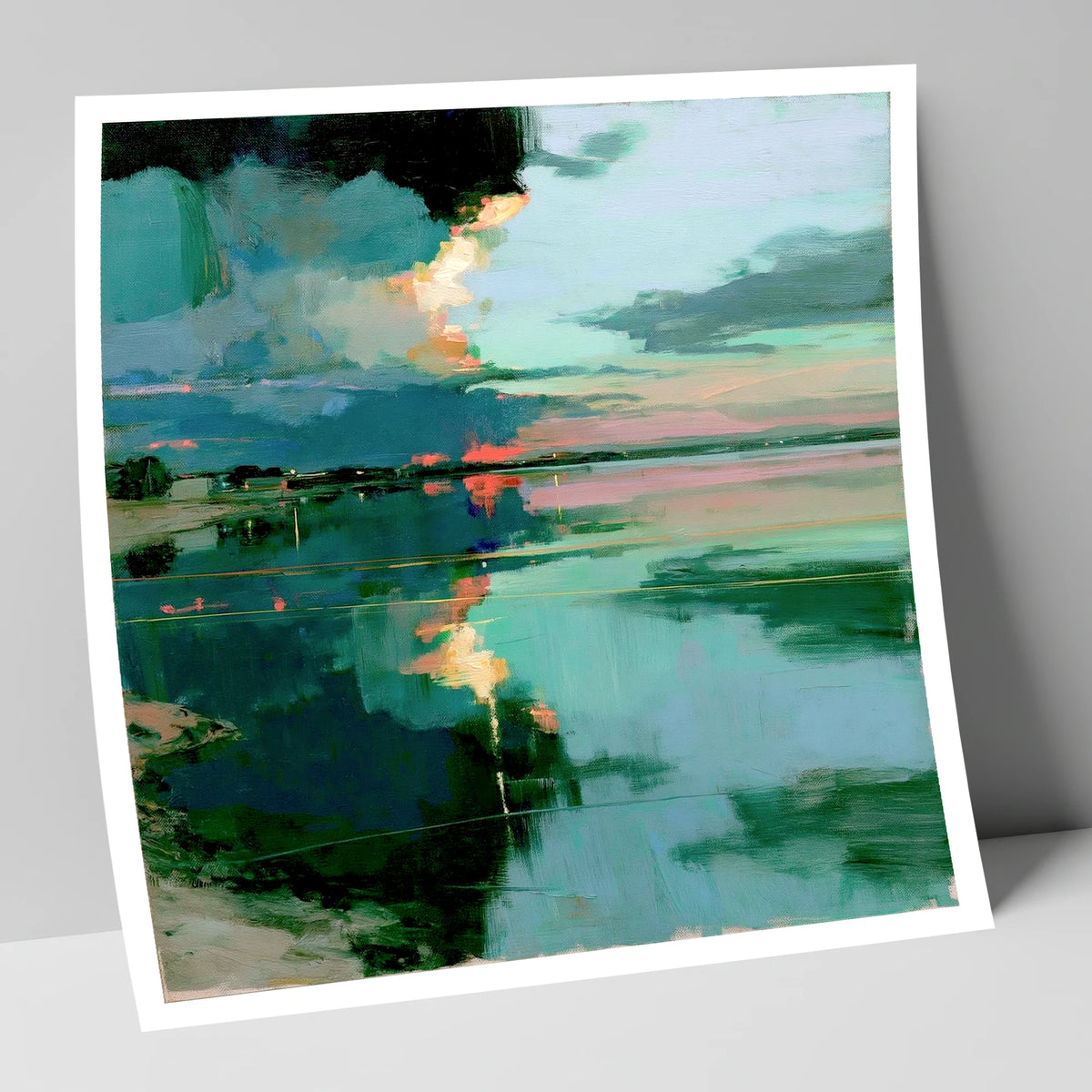 Fiery Sky Lake Reflections lake district lake art print