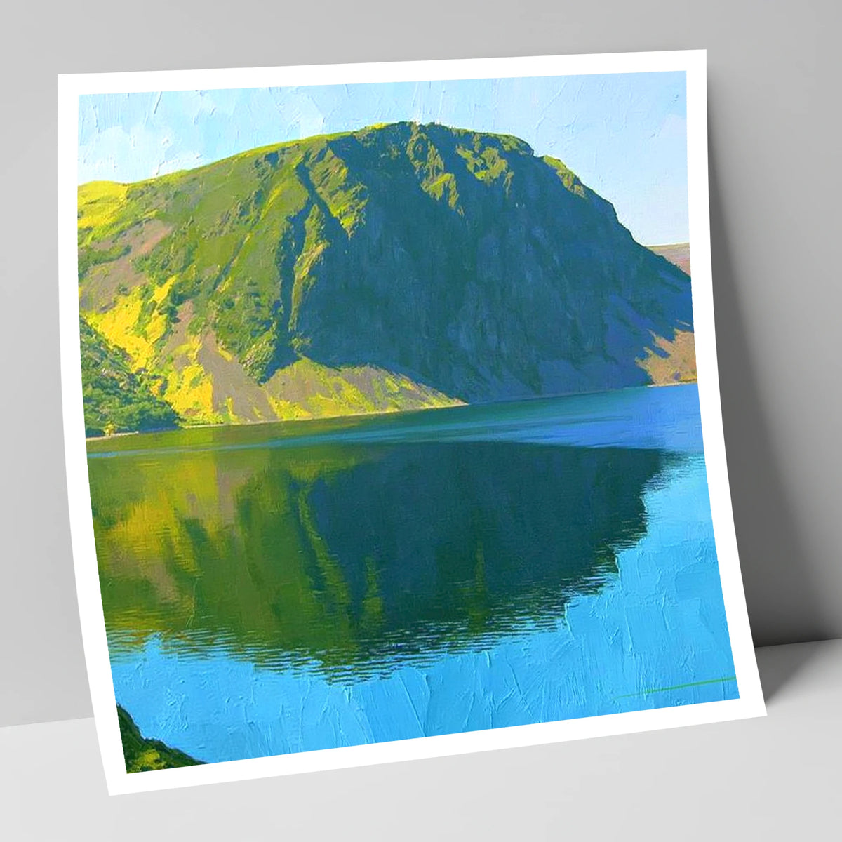 Vibrant Crag Fell Lake Reflection lake district fell art print