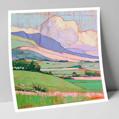 Vibrant Fells Under Billowing Cloud lake district fell art print