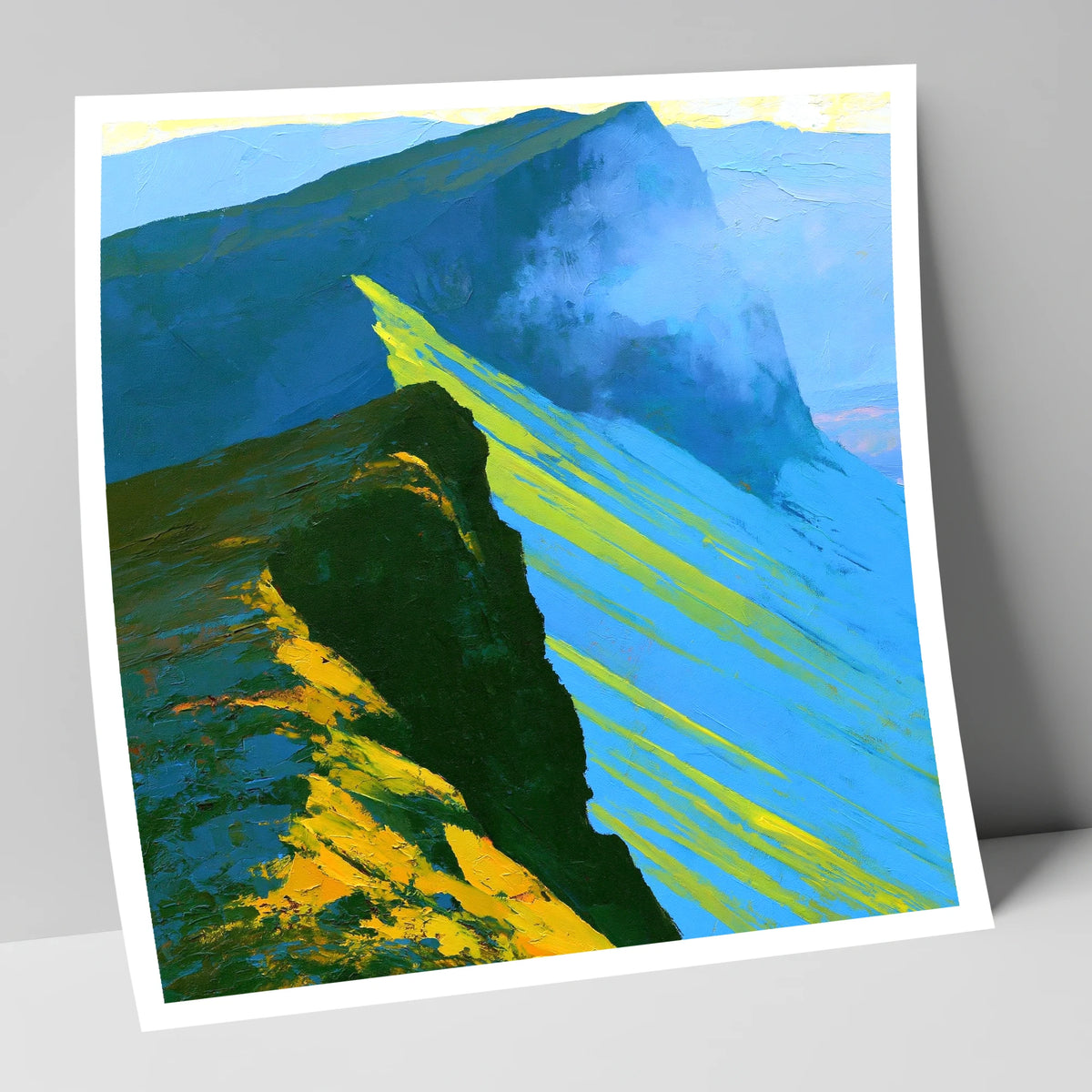 High Fell Ridge in Luminous Yellow lake district fell art print