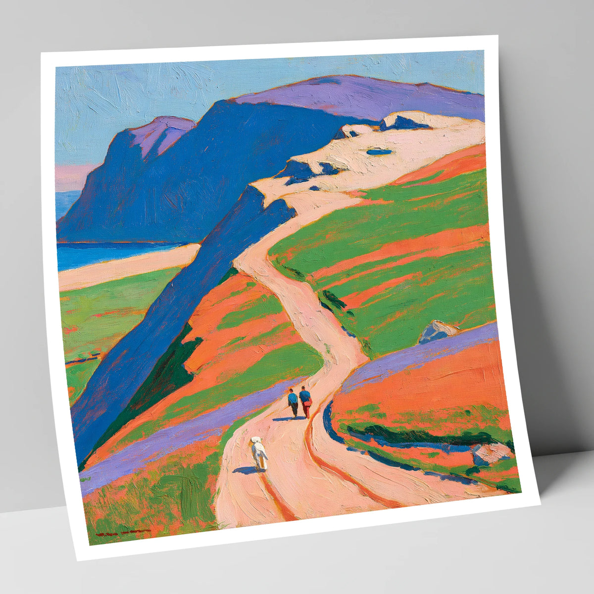 Vibrant Helvellyn Dog Walk gifts for dog walkers art print