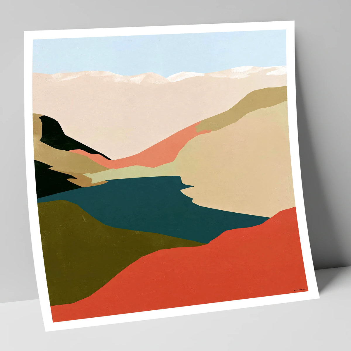 Easedale Tarn in Bold Terracotta lake district lake art print