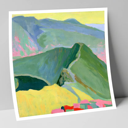 Striding Edge in Bold Colour lake district walking art print