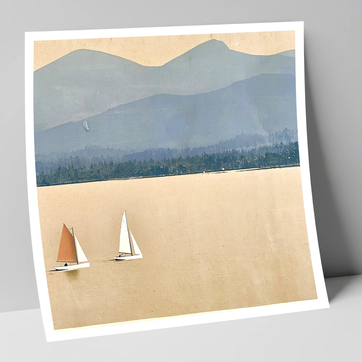 Windermere Sailboats Beneath Slate Fells lake district lake art print