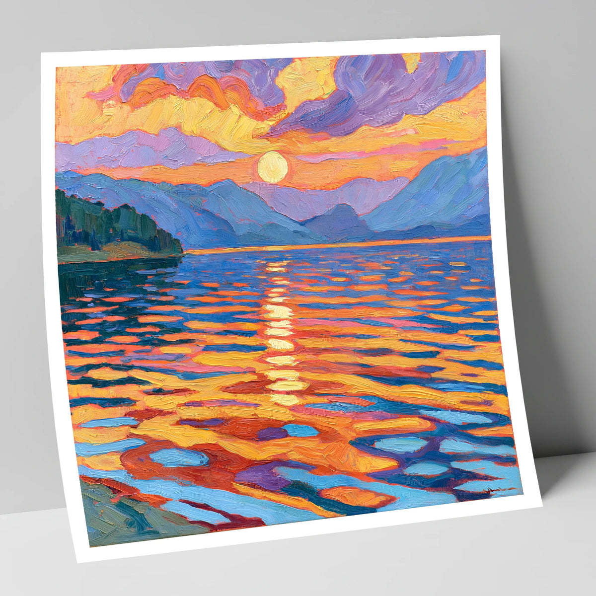 Vibrant Sunset Over Lake Water lake district lake art print