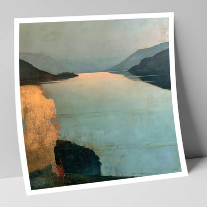 Distant Golden Light on Ullswater lake district lake art print