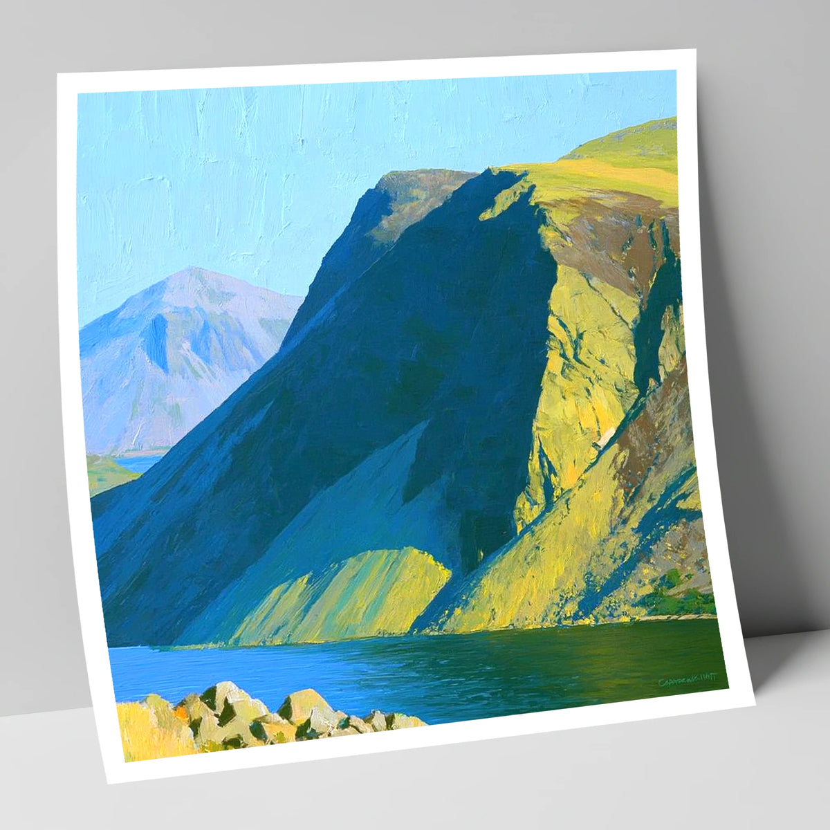 Vibrant Yewbarrow Ridge and Lake lake district fell art print