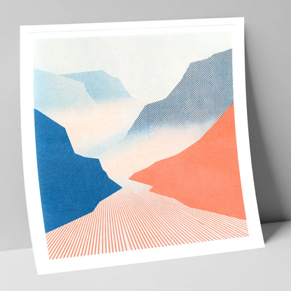 Honister Pass in Bold Coral lake district valley art print