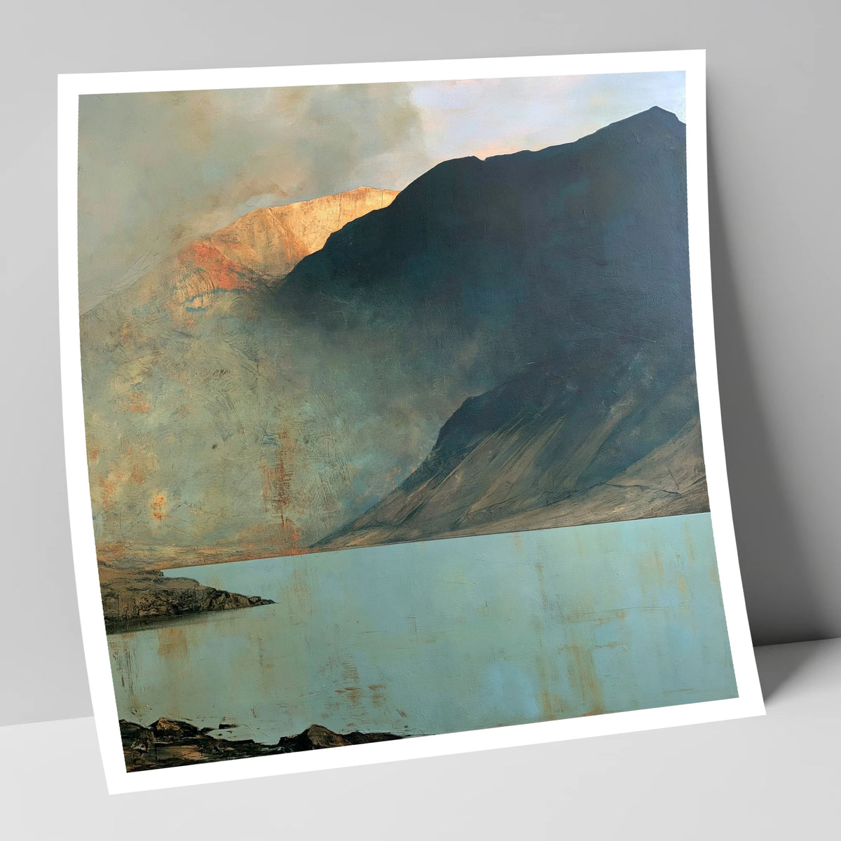 Wastwater Screes in Golden Light lake district lake art print