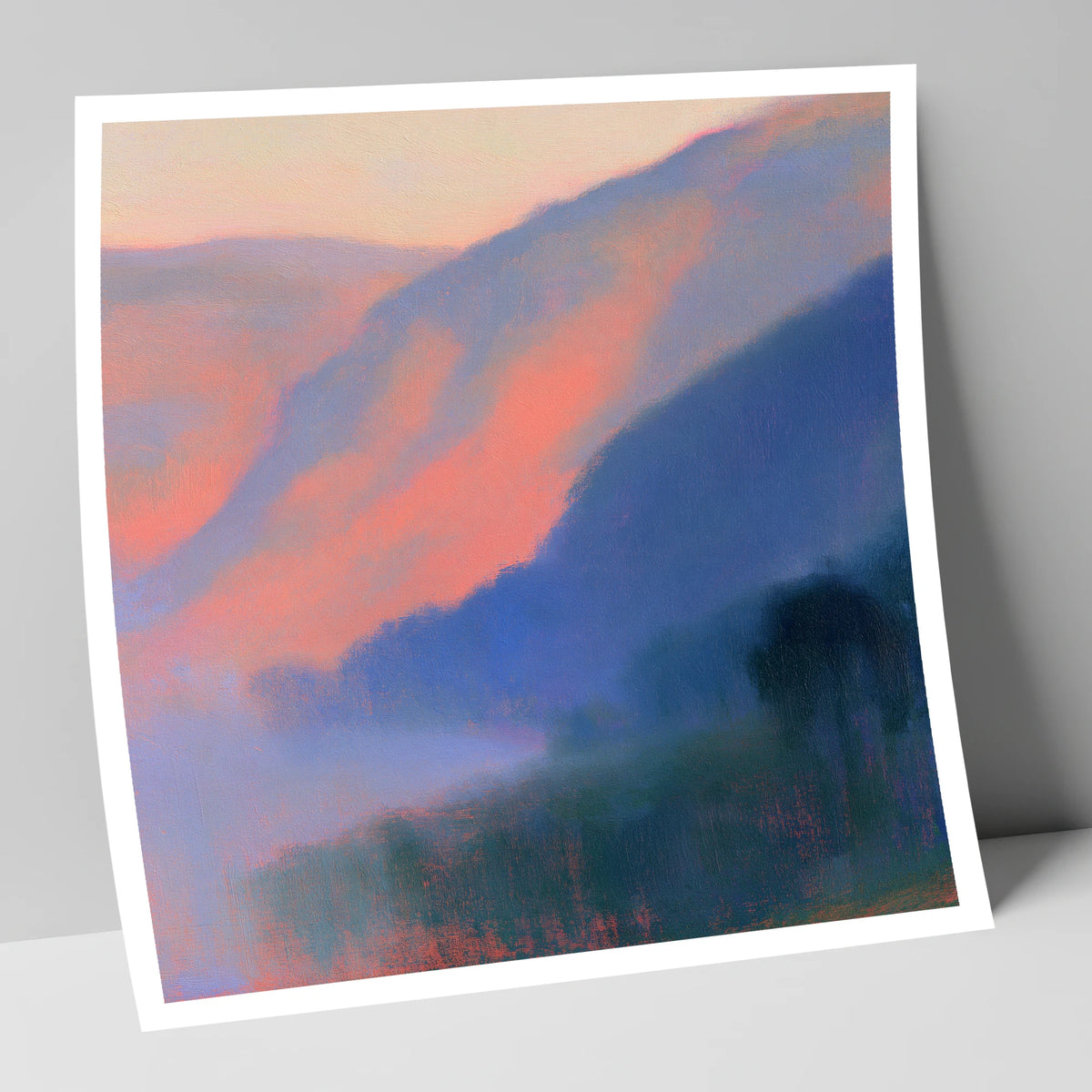Pink Dawn Over Valley Mist lake district sky art print