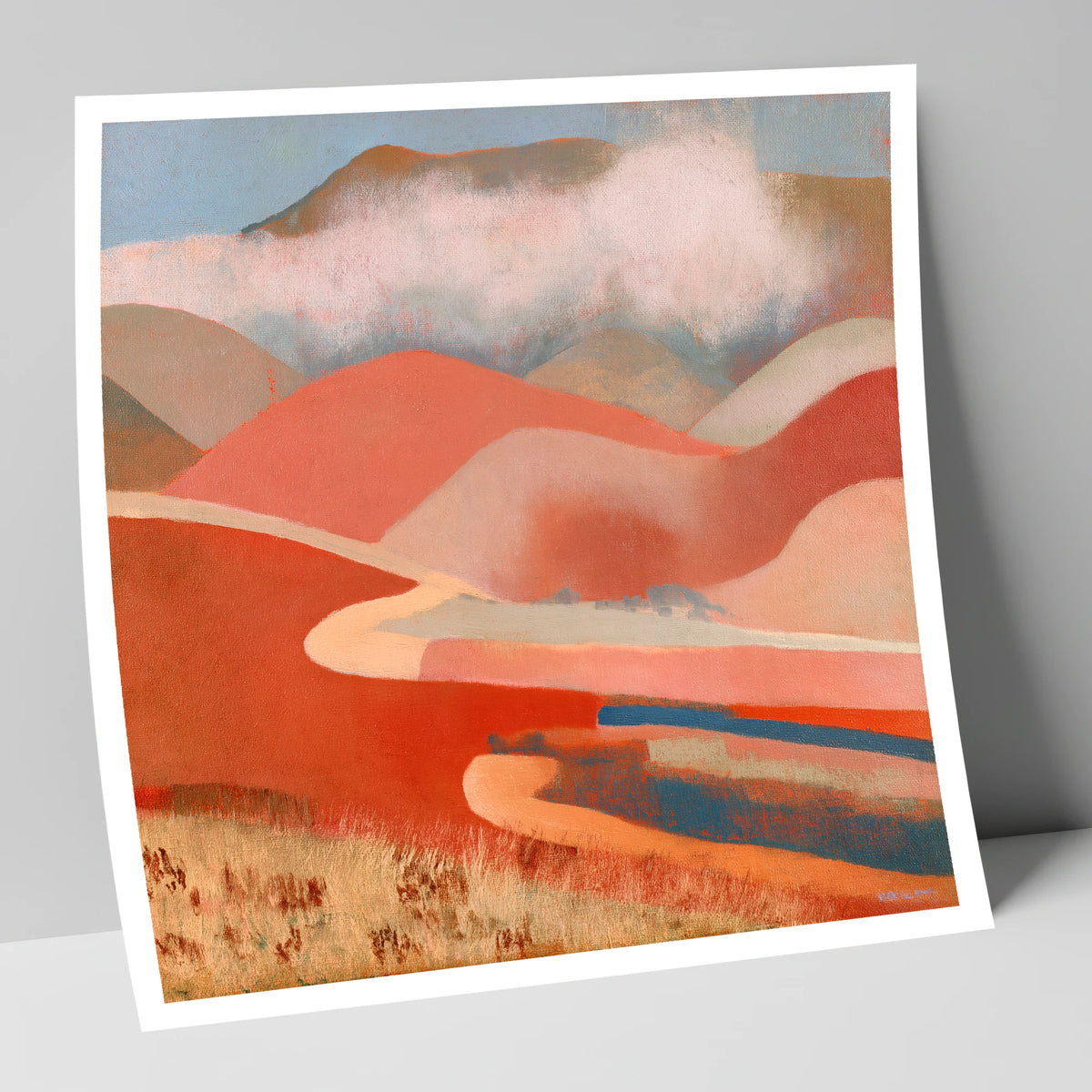 Terracotta Fells Under Cloud lake district fell art print