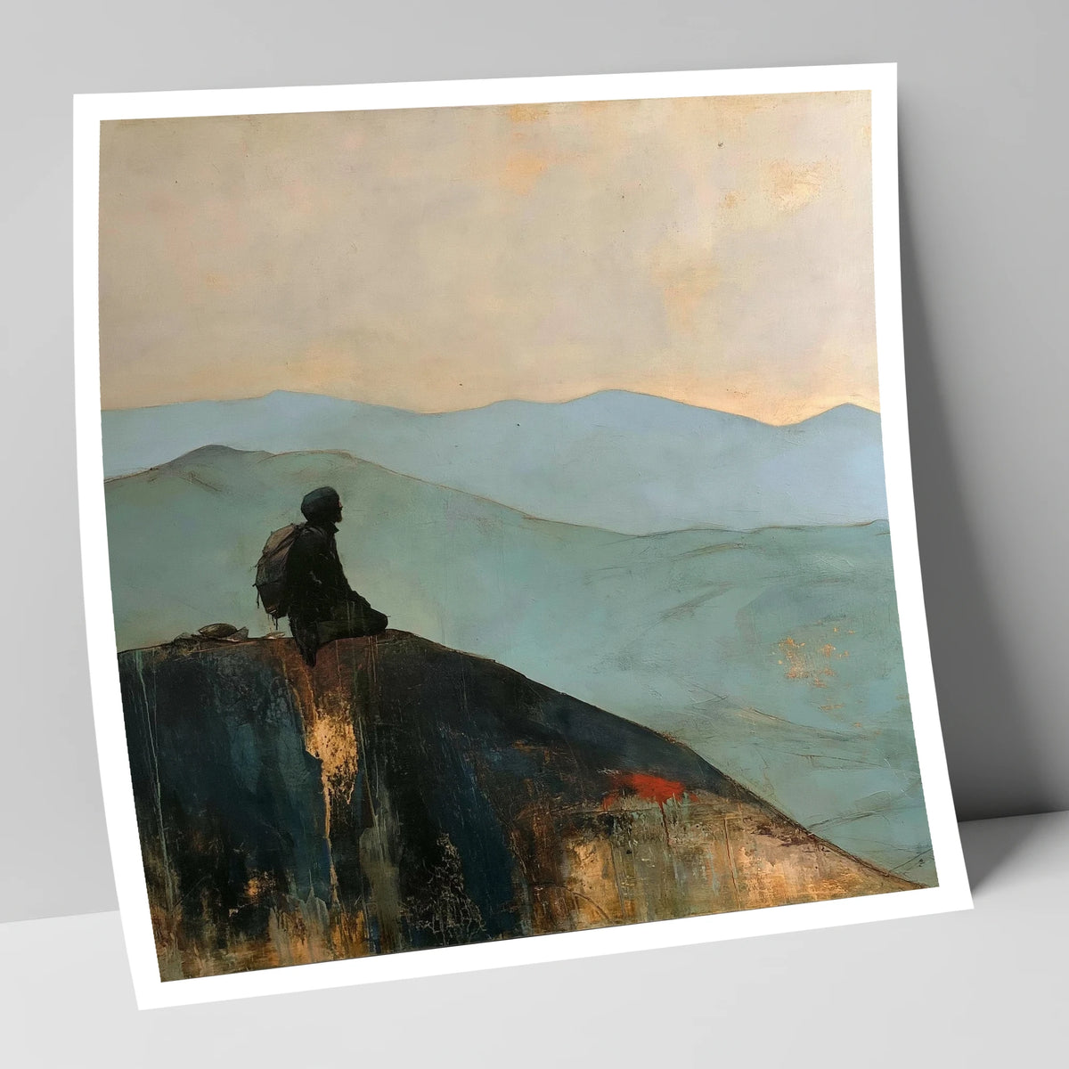 Silhouetted Walker on Blencathra Escarpment lake district fell art print