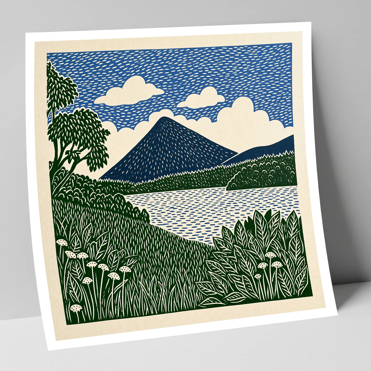 Catbells Peak in Deep Blue lake district fell art print