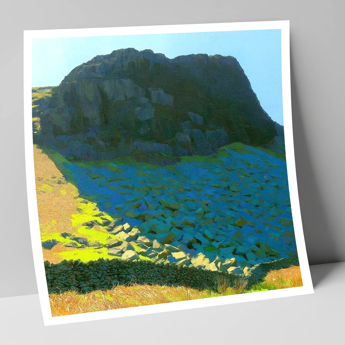 Buckbarrow Crags and Vivid Scree lake district fell art print