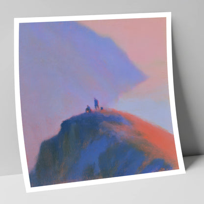 Twilight Climbers on Lakeland Crag lake district walking art print