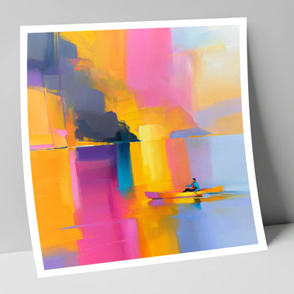 Colourful Kayaking on the Lake lake district walking art print