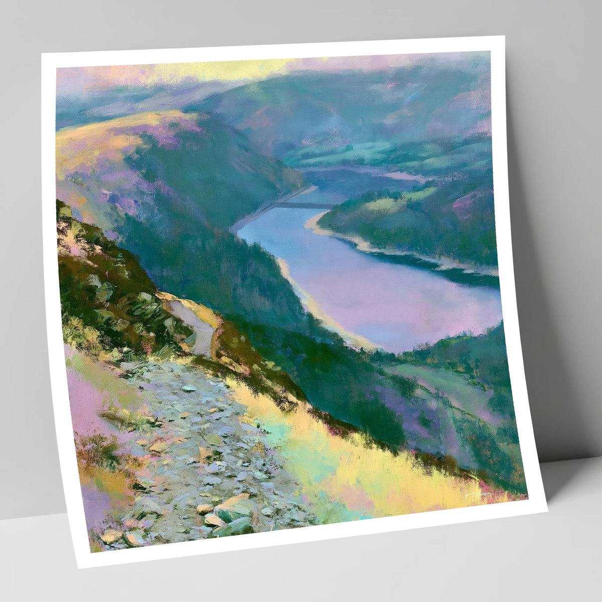 Vivid Thirlmere From Helvellyn Path lake district lake art print