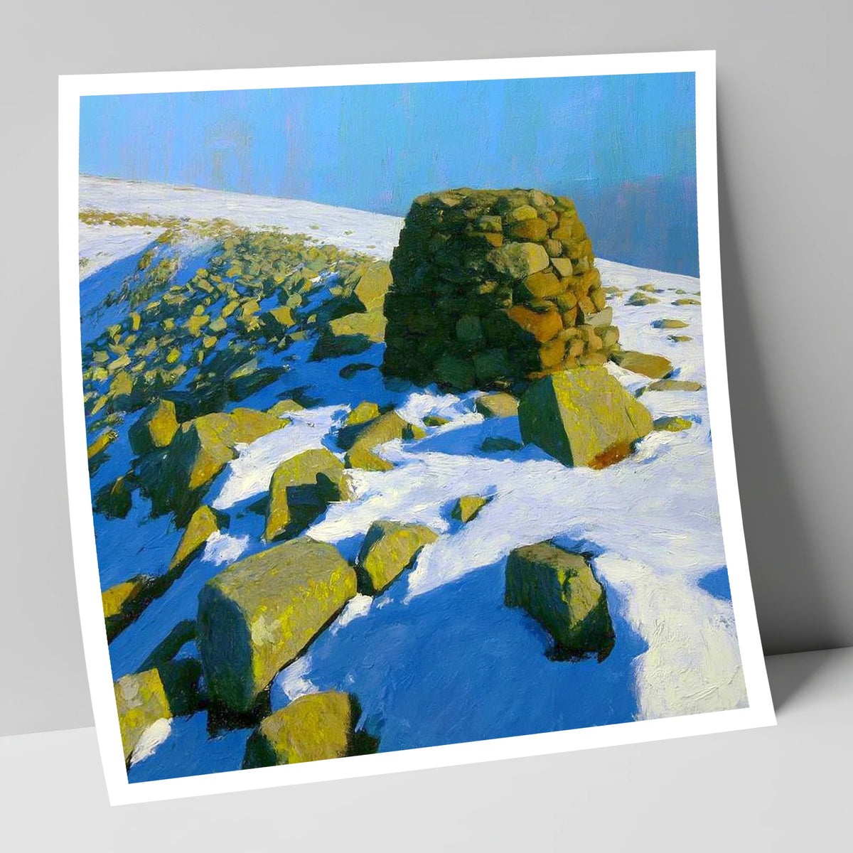 Stony Cove Pike Winter Cairn lake district fell art print